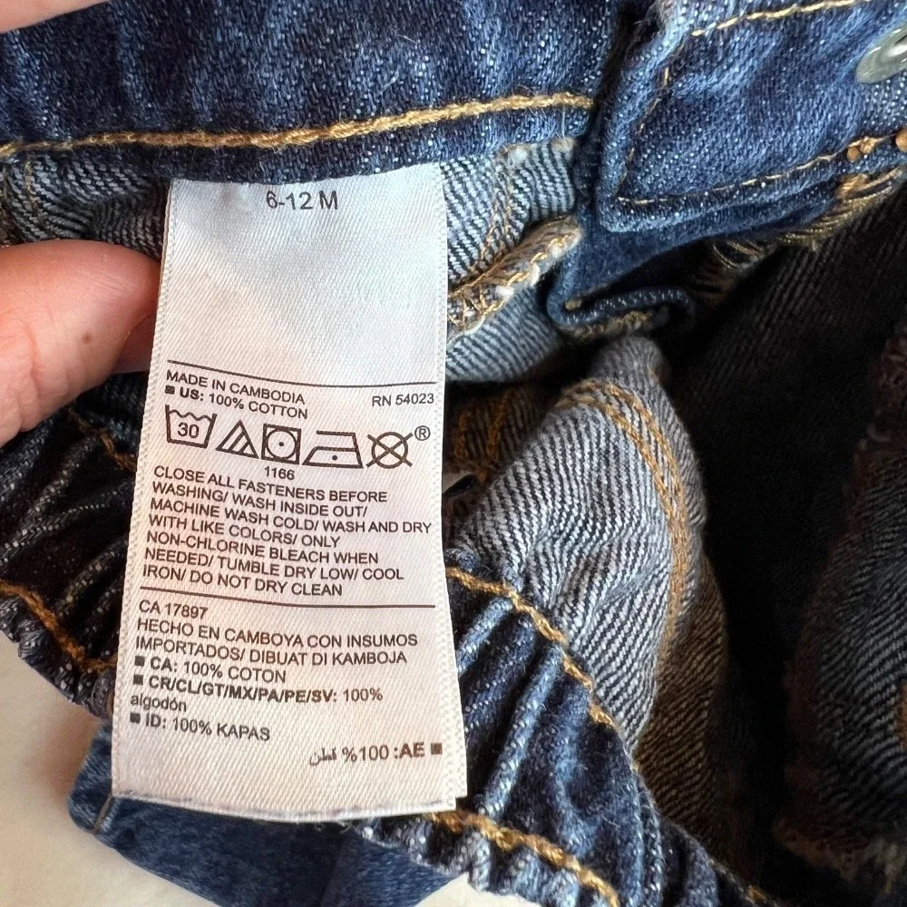 Old Navy Denim Jeans Elastic Waist Dark Wash Toddler‎ Pants 6-12 Months